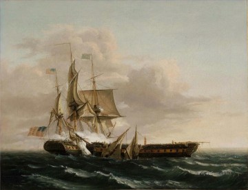 Thomas Birch Engagement Between the Constitution and the Guerriere Naval Battle Oil Paintings